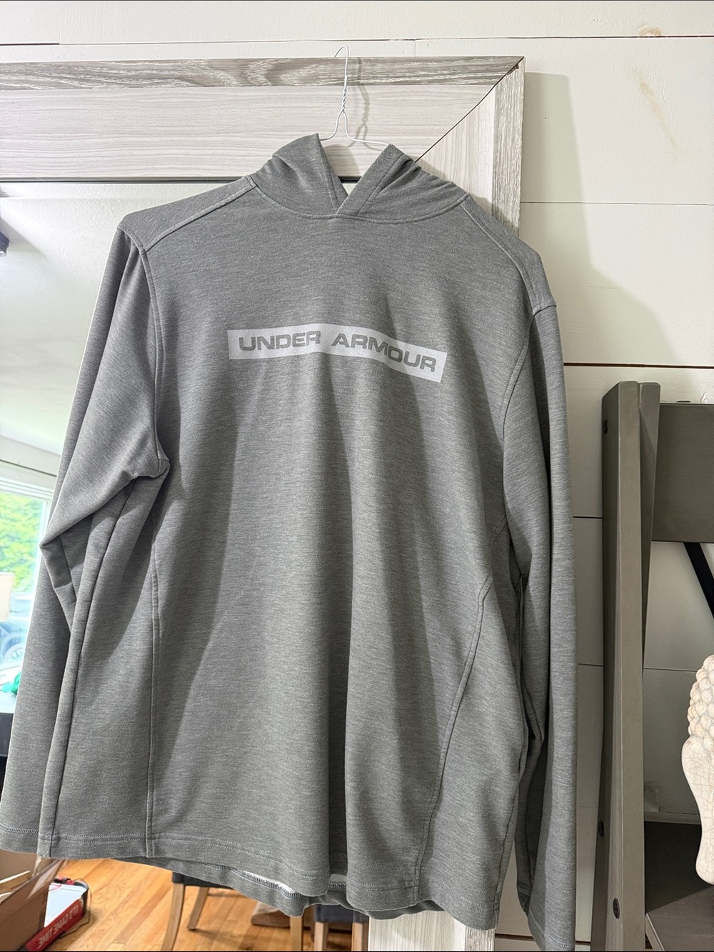 Under Armour Gray Pullover Hoodie with Chest Logo